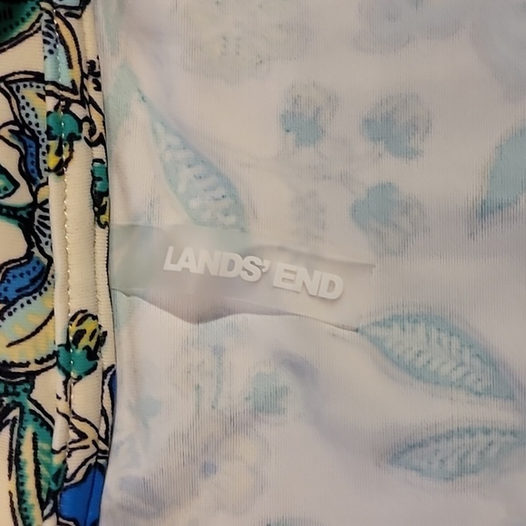 Lands End - NWOT - Floral & Gingham One Piece Swimsuit Rash Guard - 20W - Picture 2 of 7